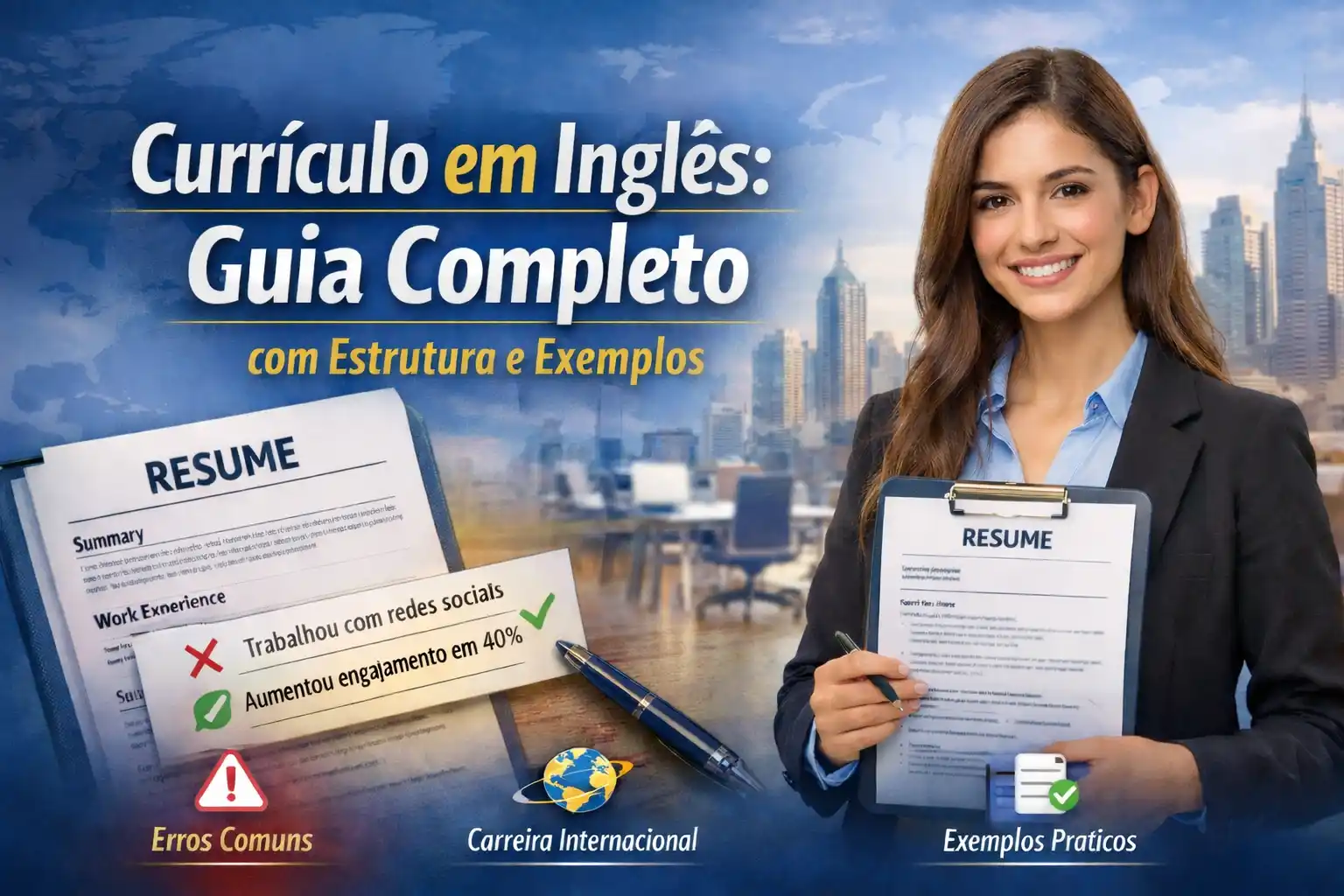 Currículo em Inglês: Estrutura Internacional, Exemplos e Erros para Evitar