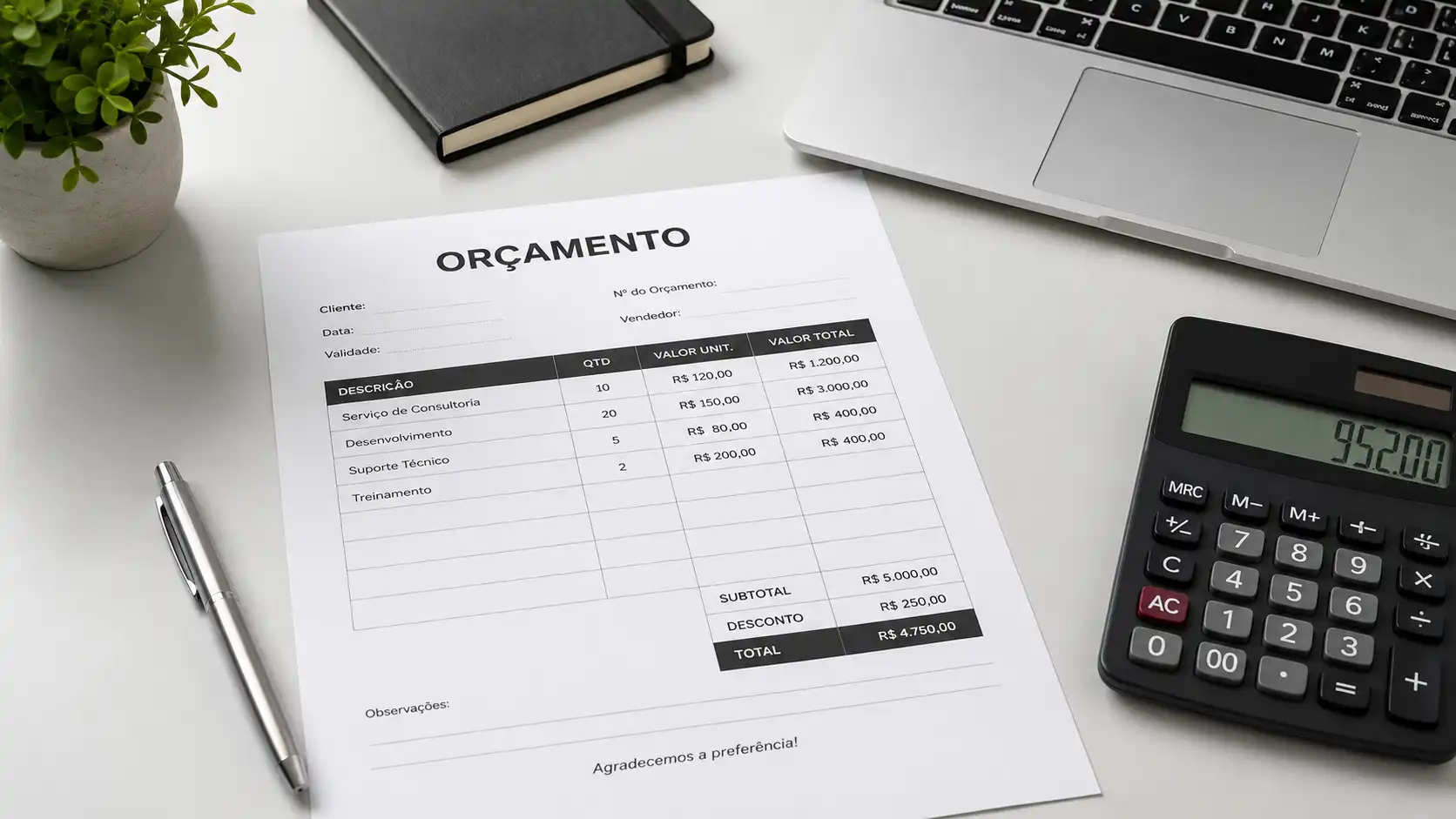 Gerador de Orçamento Online Grátis