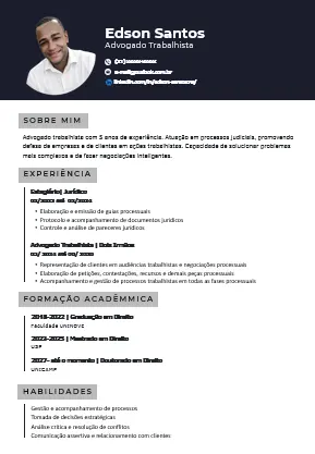 Modelo Advogado de Currículo com IA