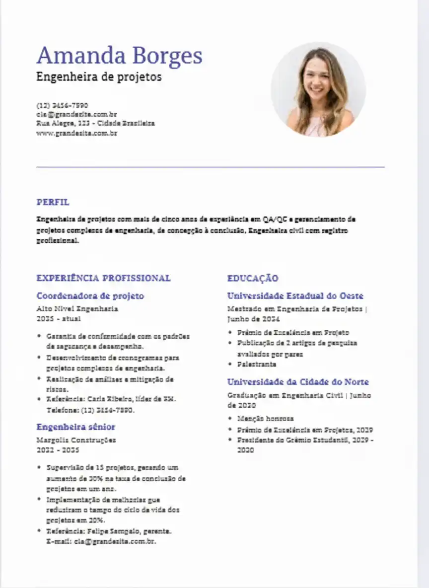 Modelo Clássico de Currículo com IA