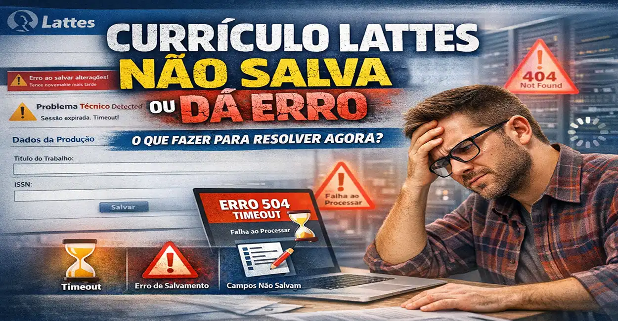 Currículo Lattes Não Salva ou Dá Erro: O Que Fazer para Resolver Agora (2026)