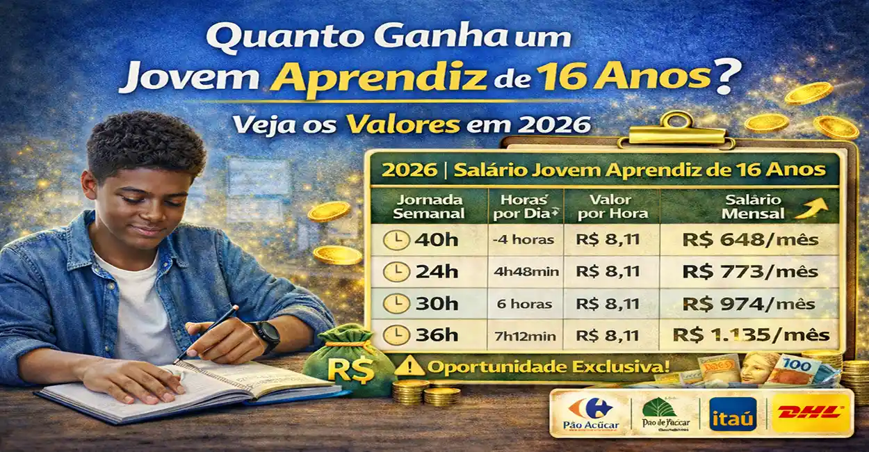 Quanto Ganha um Jovem Aprendiz de 16 Anos? Veja os Valores