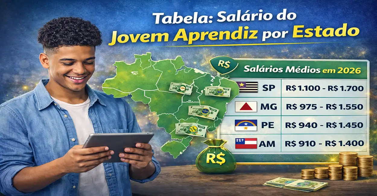 Tabela Completa: Salário do Jovem Aprendiz por Estado em 2026